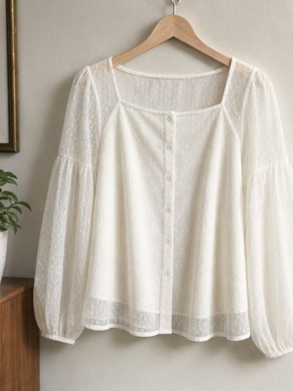 Ivory Tie Neck Blouse